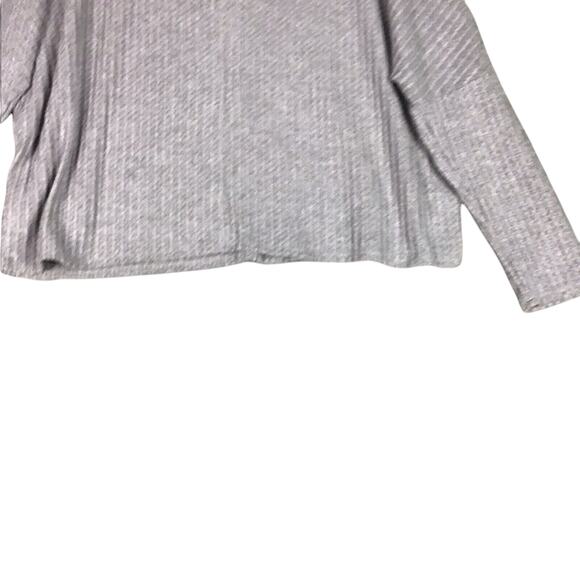 H by Bordeaux Women’s XS Gray Oversized Dolman Waffle Knit Thermal Pullover Top - Picture 11 of 12